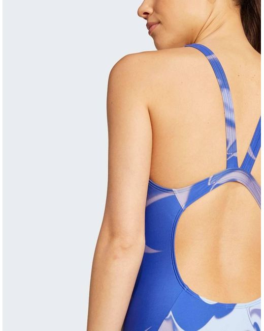 Adidas Originals Badpak Met Tie-Dye Print En V-Achterkant in het Blue