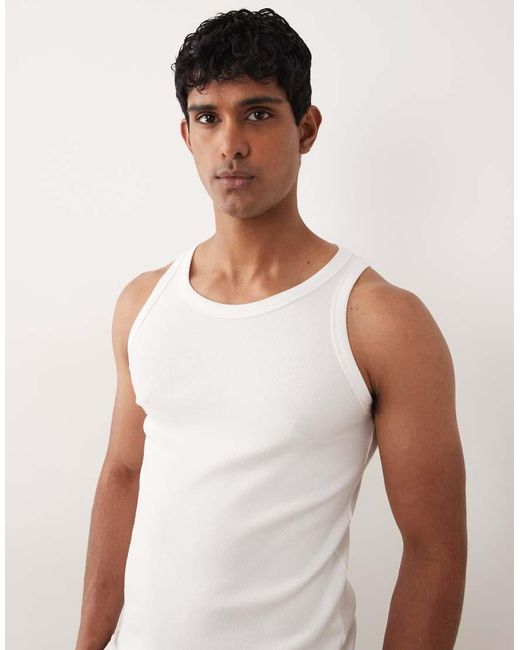 Jack & Jones White Rib Tank Top for men