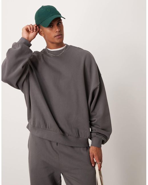 ASOS – basic-sweatshirt in Gray für Herren