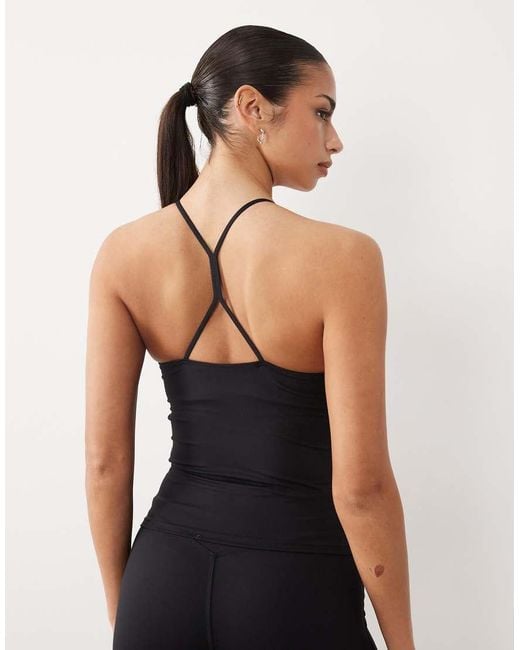 Gina Tricot Black Mix And Match Strappy Back Yoga Top