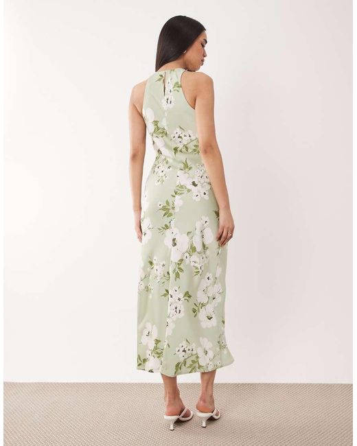 Vila Natural Racer Satin Midi Dress