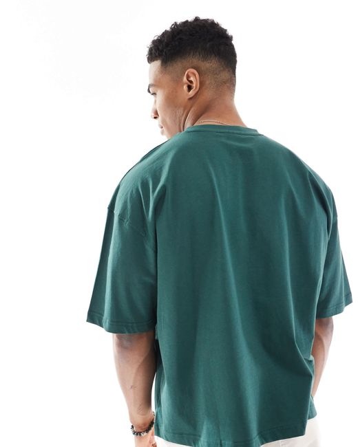 ASOS – kastiges oversize-t-shirt in Green für Herren