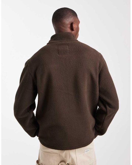 Jack & Jones Brown 1/4 Zip Fleece for men