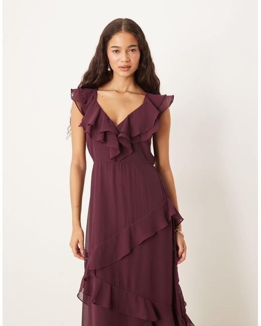 Vila Purple – chiffon-maxikleid