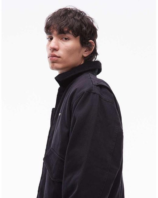 Obey Blue Fade Wash Cwu Worker Jacket for men