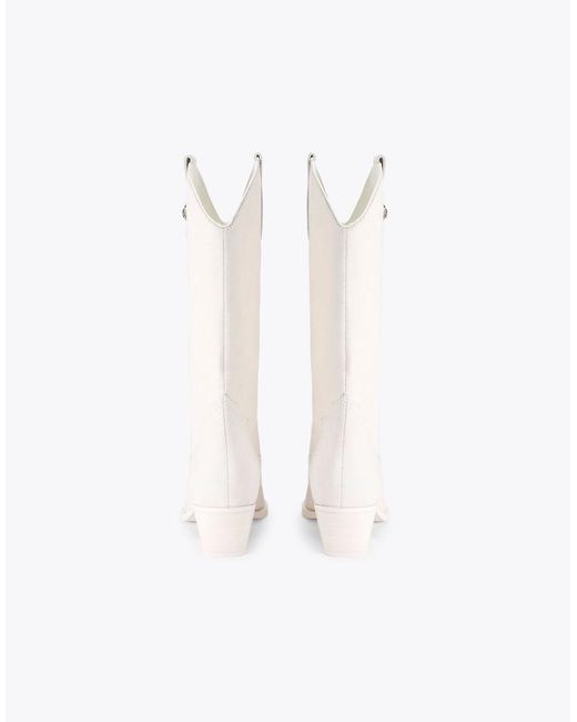Kurt Geiger White Kc Kiss Cowboy Boot Knee Boots