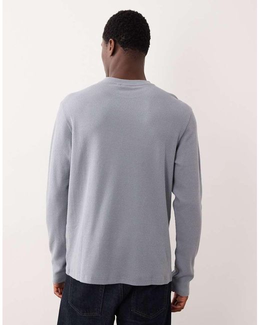 ASOS Gray Regular Fit Long Sleeve T-Shirt for men