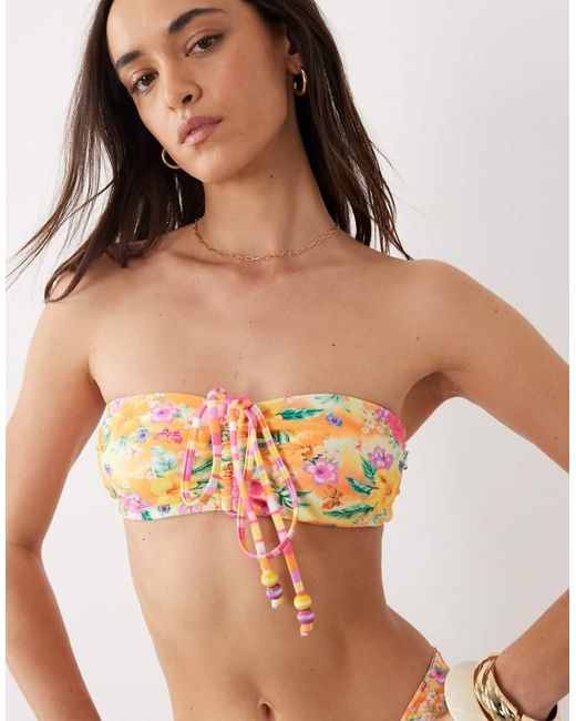 Kulani Kinis Orange Peachy Pocket Bandeau Bikini Top