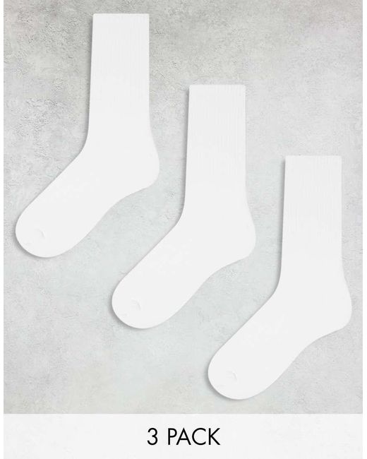 Jack & Jones White 3 Pack Tennis Sock for men