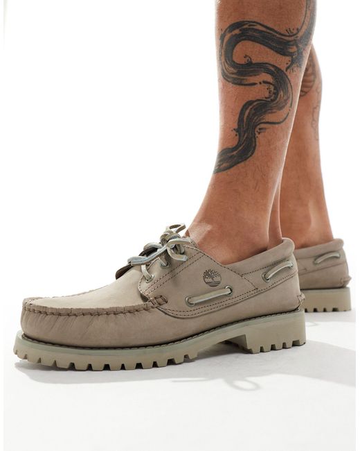 Timberland Brown Authentic Classics 3 Eye Boat Shoes for men