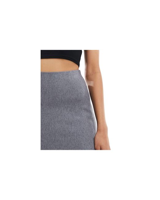 Object Gray Knitted Skater Skirt Co-ord With Contrast Trim