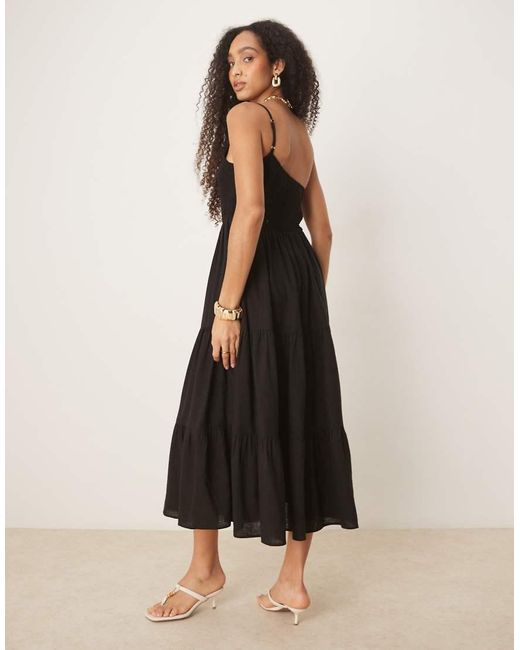 Vestido Midi Fruncido Y Asimétrico Frome De Nobody's Child de color Black