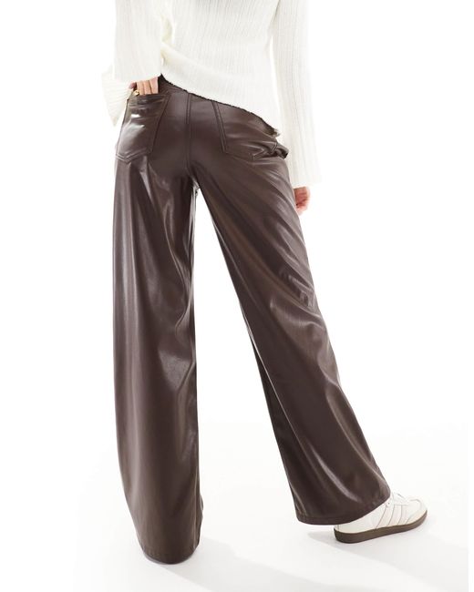 ASOS Brown Faux Leather Dad Jean