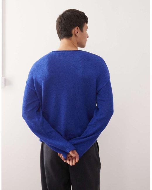 Collusion – oversize-strickpullover in Blue für Herren