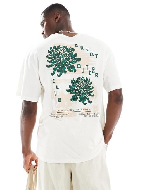 Mens white printed t shirts deals