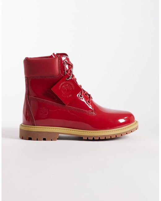 Timberland Waterbestendige Laarzen Van 6 Inch Met Veters in het Red