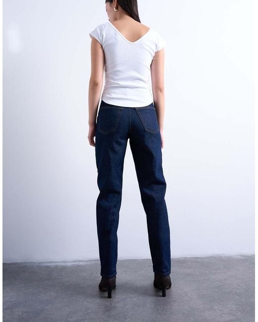 TOPSHOP Blue Original Mom High Rise Jean
