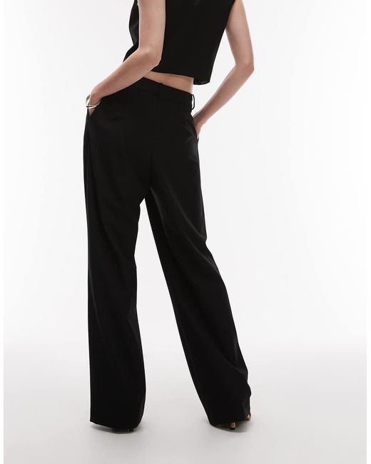 Pantalones Negros Clásicos De Pernera Recta De (Parte De Un Conjunto) Mango de color Black
