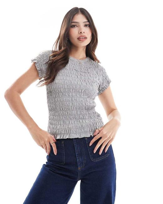ASOS Gray Shirred T-Shirt