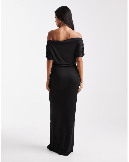 Miss Selfridge Black Off The Shoulder Maxi Dress