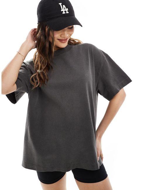 Icon - t-shirt oversize pesante squadrata slavato quick dry di ASOS 4505 in Gray