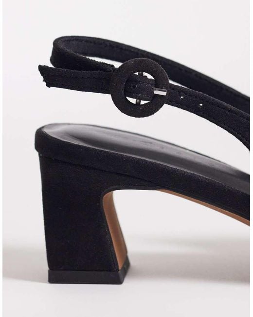 ASOS Blue Swift Sling Back Block Heeled Shoes