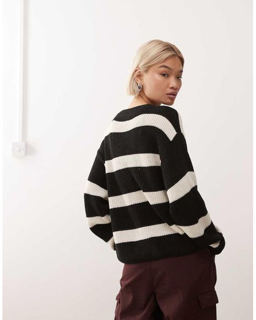 Noisy May Black Ribbed Knitted Cardigan