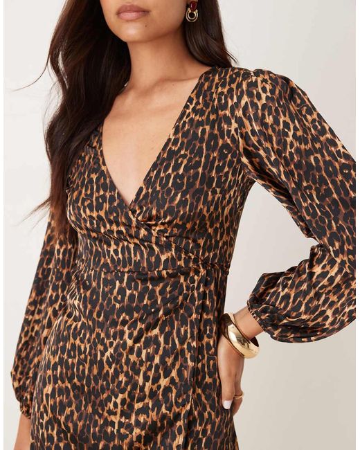 Glamorous Natural Wrap Mini-Dress