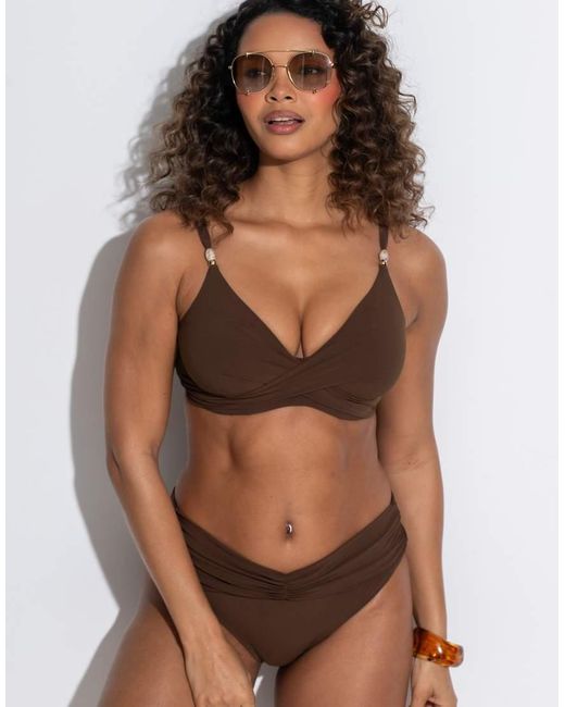 Pour Moi Brown Tulum Luxe Matte Foldover Bottoms- Chocolate