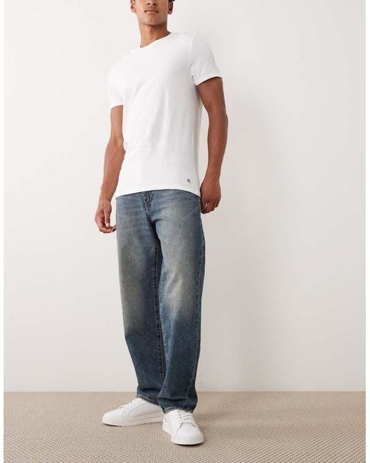 Calvin Klein Blue Cotton 3 Pack T-shirts for men