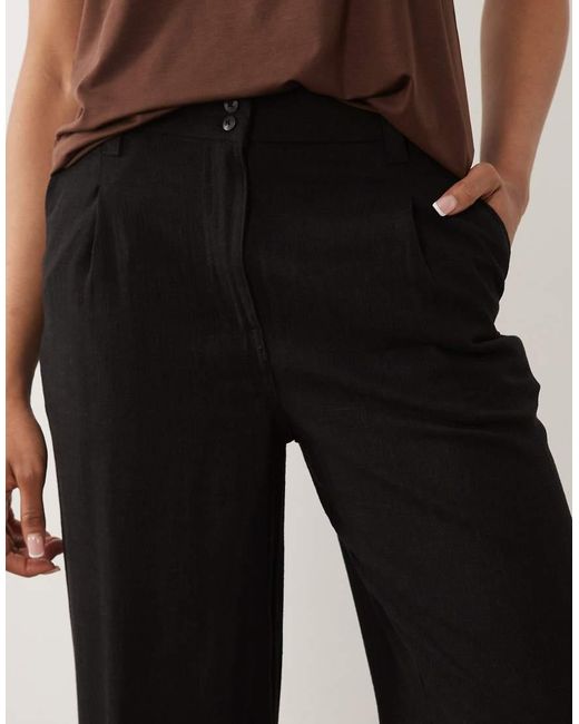 ASOS Black Asos Design Tall Wide Leg Trousers With Pleat Detail