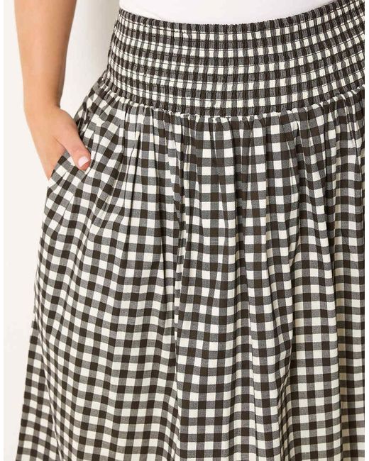 Yours Clothing Brown Gingham Maxi Skirt