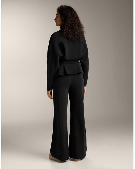 Oysho Black Belted Jacket With Brushed Modal