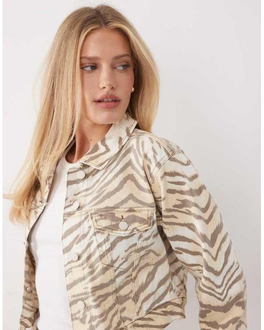 GOOD AMERICAN Brown Essential Crop Denim Jacket Co-Ord