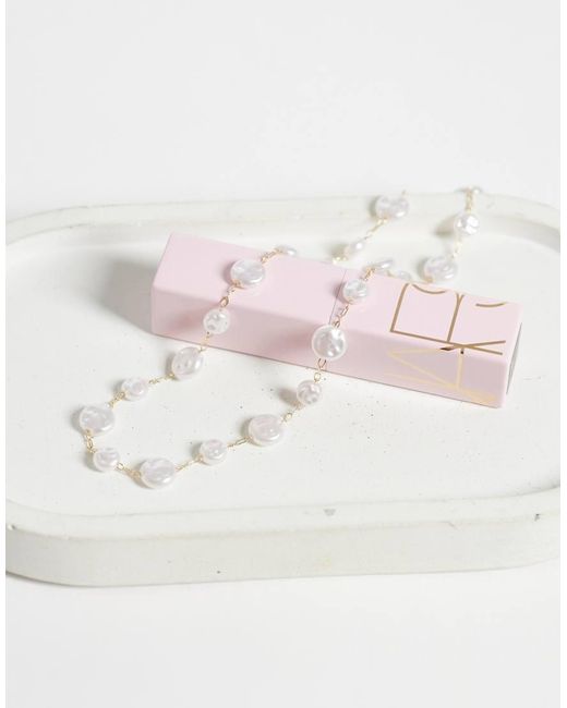 ASOS White Asos Design Curve Pearl Detailed Necklace