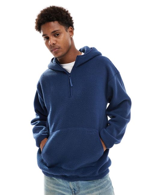 Levi's – sherpa-kapuzenpullover in Blue für Herren