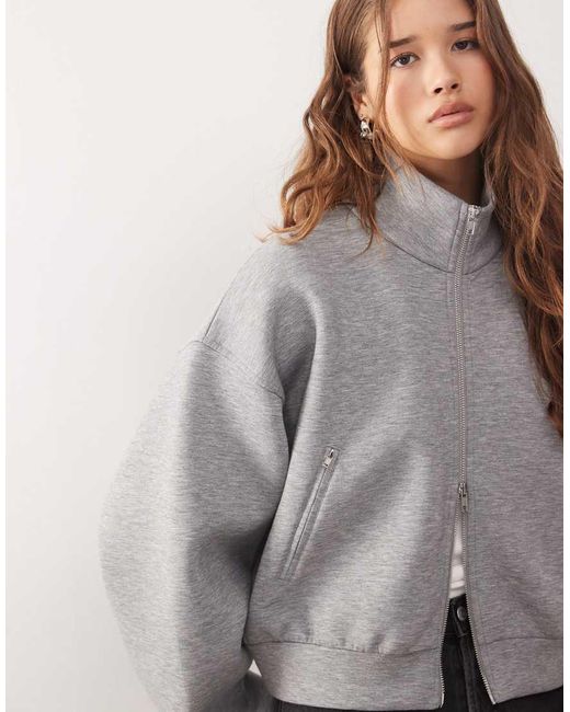 Weekday Oversized Trainingsjack Van Een Stof in het Gray