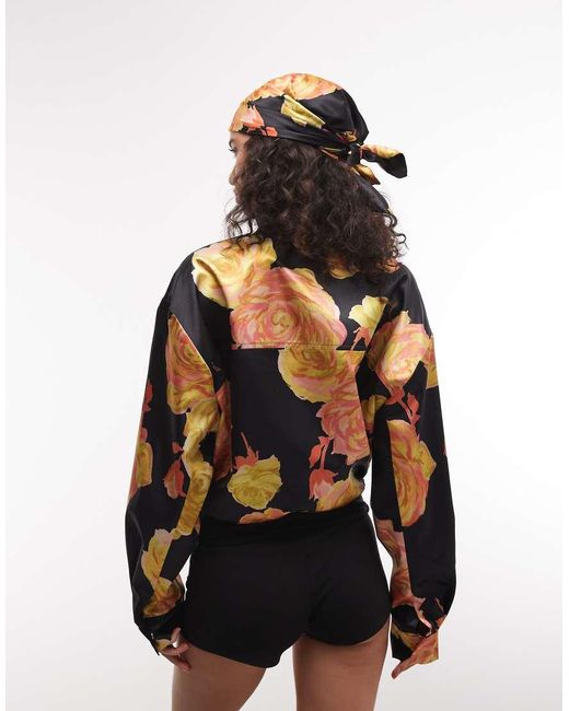ASOS Multicolor Oversized Satin Track Jacket