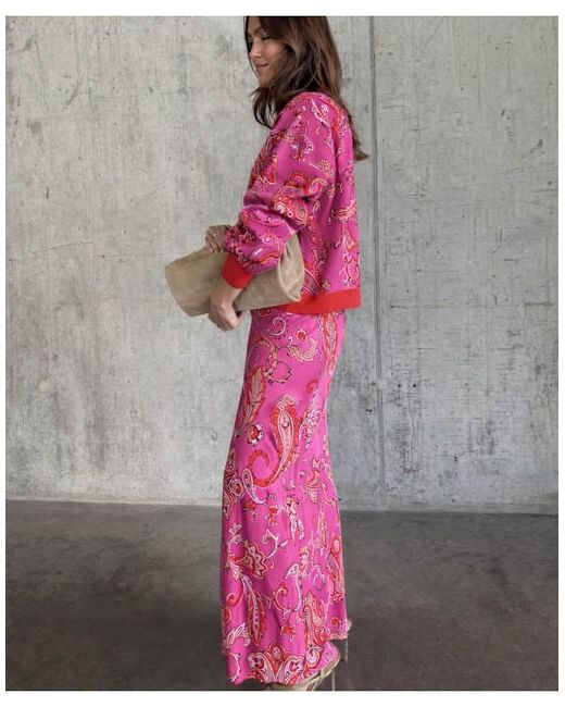 Never Fully Dressed Red Dorris Satin Maxi Skirt