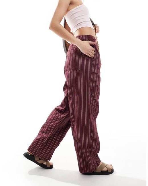 ASOS Nette Broek Met Wijde Ronde Pijpen in het Red