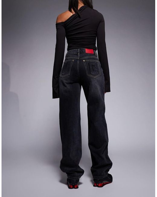 ICECREAM Black Distressed Running Dog Jeans