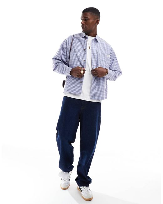 ASOS – kastiges oversize-hemd in Blue für Herren
