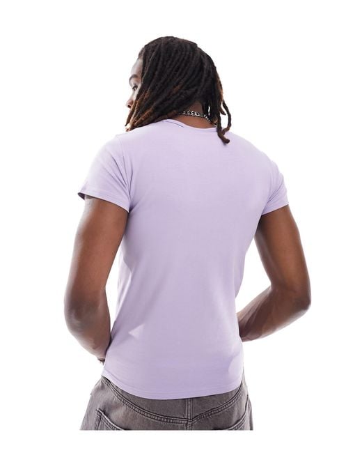 Weekday Purple Unisex Conan Close Fitted T-shirt