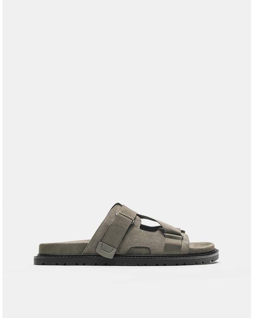 Pull&Bear Gray Technical Sandals for men
