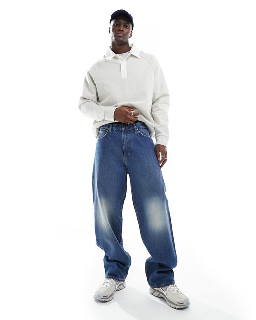 Weekday Blue Galaxy baggy Fit Straight Leg Jeans for men