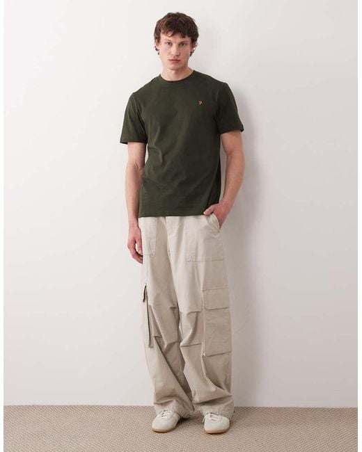 Farah Green Danny Short Sleeve Regular Fit Logo T-Shirt for men