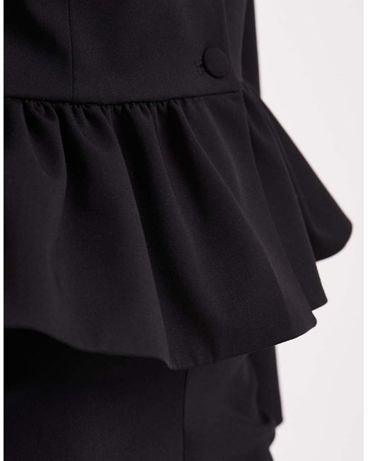ASOS Black Button Down Peplum Blazer