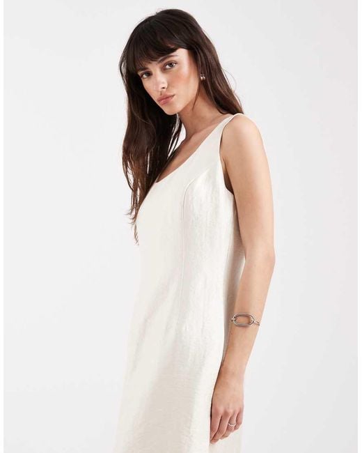 Aware White Sleeveless Scoop Neck Mini Dress Co-ord