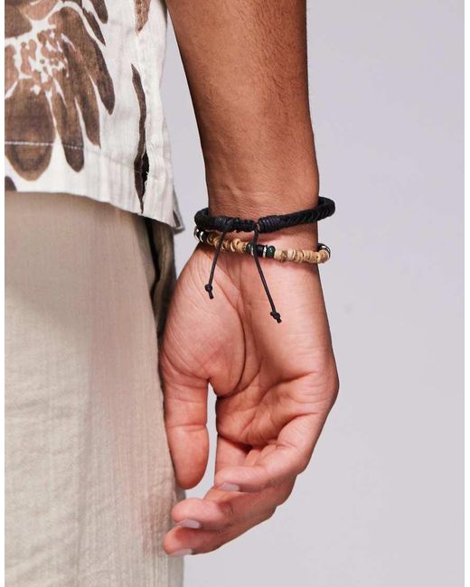 Confezione Da 2 Bracciali di ASOS in Black da Uomo