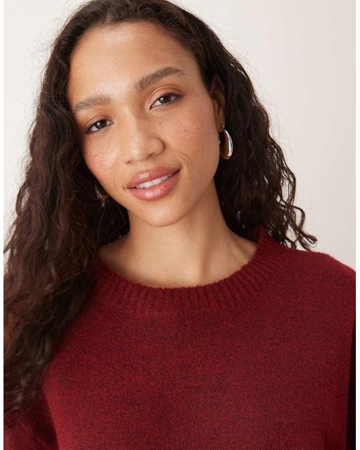 Glamorous Gebreide Top Met Korte Mouwen in het Red